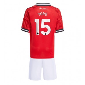 Manchester United Leny Yoro #15 Domaci Dres za Dječji 2025-26 Kratak Rukavima (+ kratke hlače)